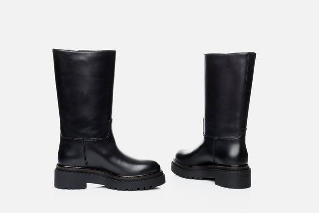 Prada Double Chocolate Leather Boots