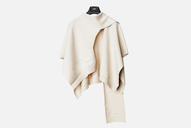 Fendi Camellia Cashmere Poncho