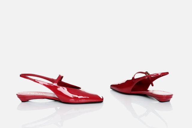 Prada Patent Leather Slingback Ballerinas