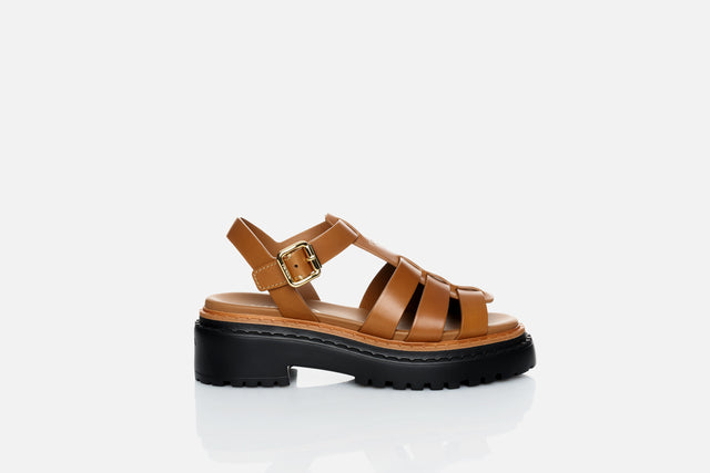 Prada Leather Cage Sandals