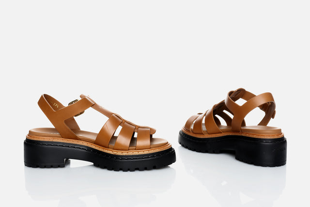 Prada Leather Cage Sandals