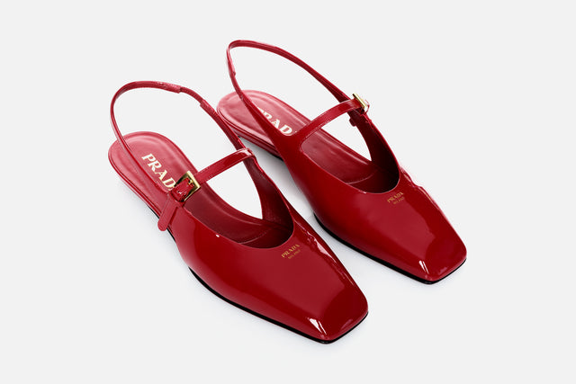 Prada Patent Leather Slingback Ballerinas