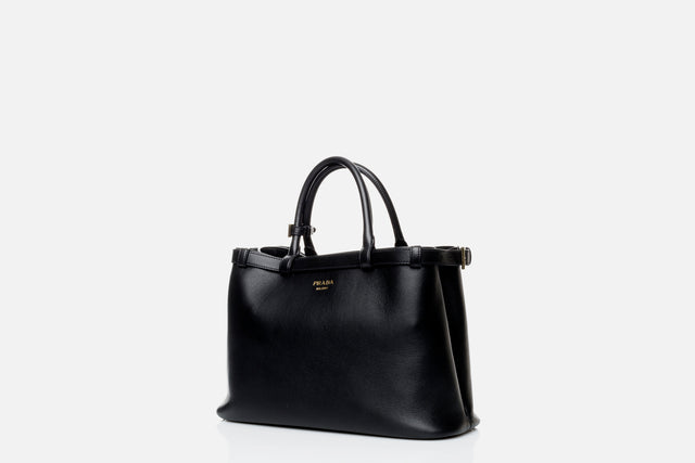 Prada Buckle Medium Leather Handbag